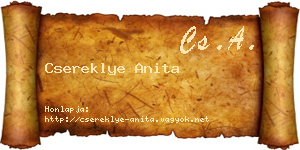 Csereklye Anita névjegykártya