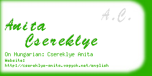 anita csereklye business card